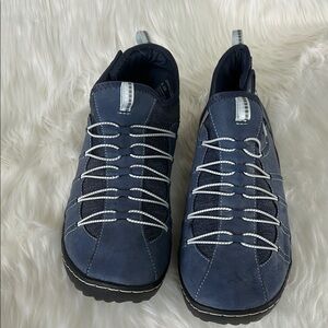 Jambu Blue and Black Athletic Slip-On Shoes with Elastic Cords